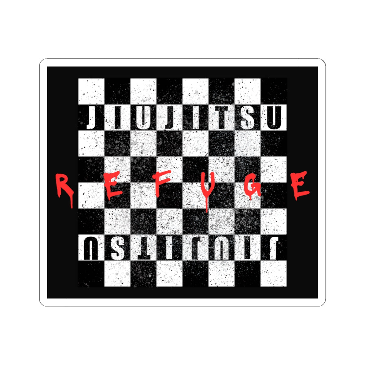 Refuge Checkers Kiss-Cut Stickers