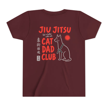 Jiu Jitsu Cat Dad Club Kids Tee - Dark