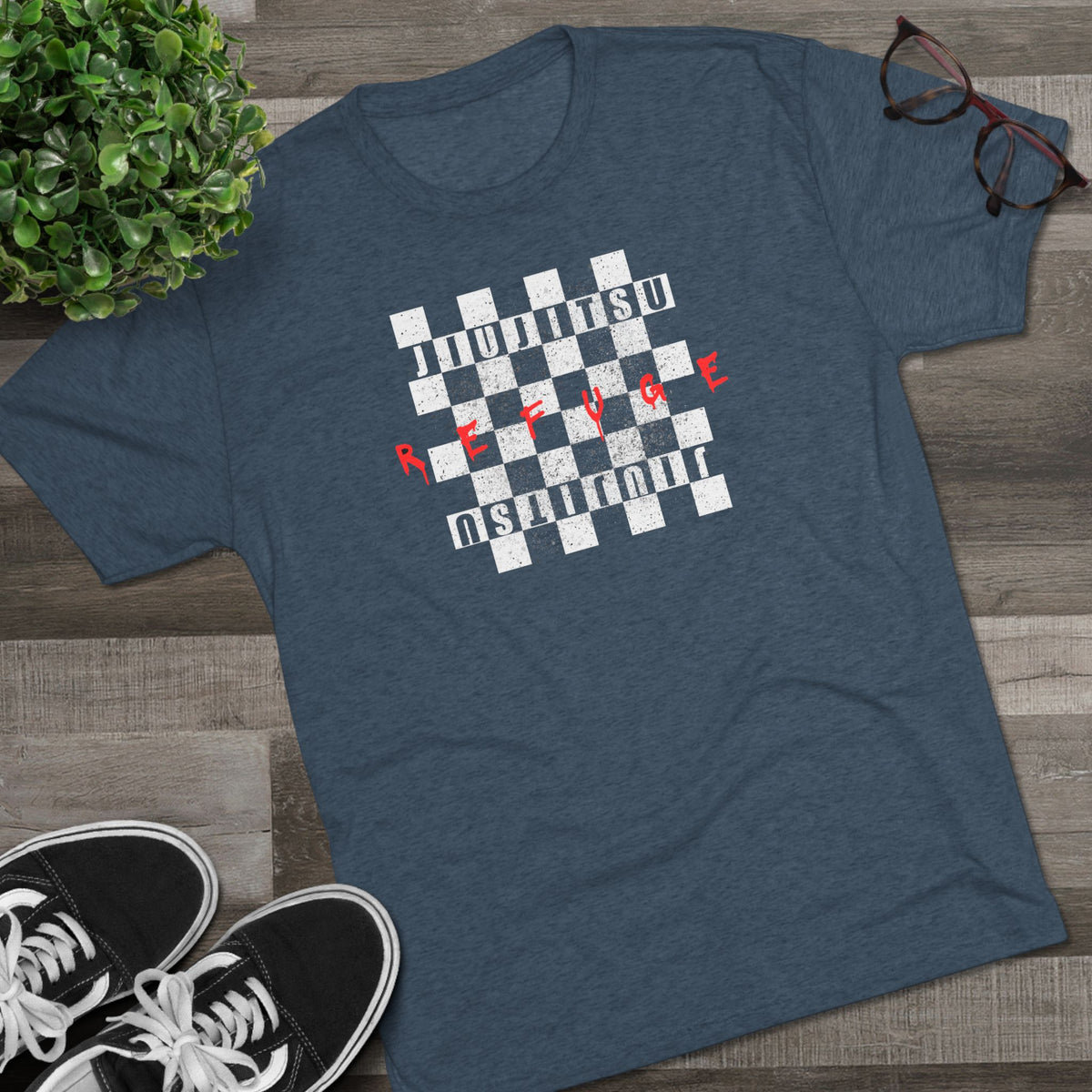 Refuge Checkered Tri-Blend Tee - Dark