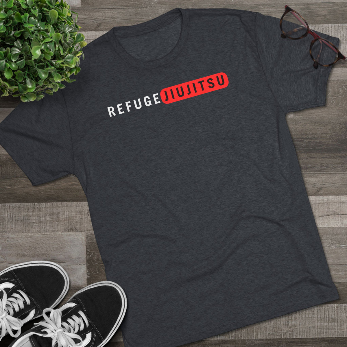 Refuge Jiu Jitsu Red Box Tri-Blend Tee - Dark