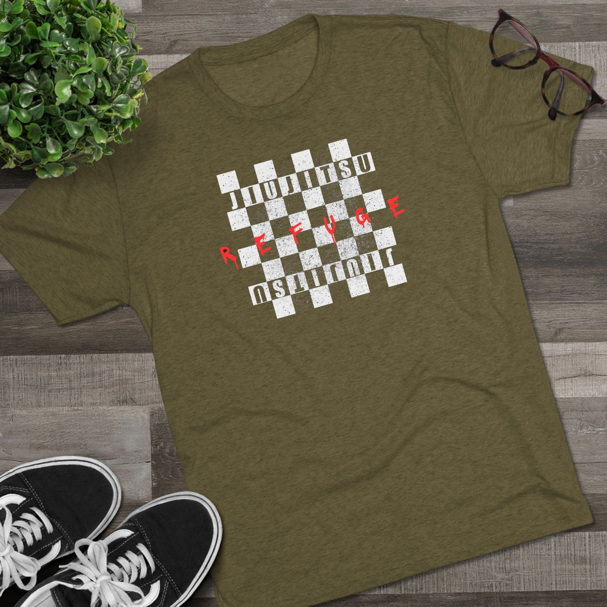 Refuge Checkered Tri-Blend Tee - Dark