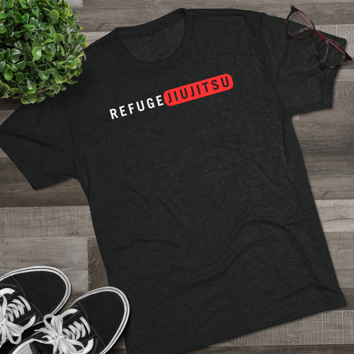 Refuge Jiu Jitsu Red Box Tri-Blend Tee - Dark