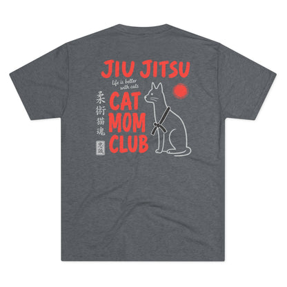 Jiu Jitsu Cat Mom Club Tri-Blend Tee - Dark