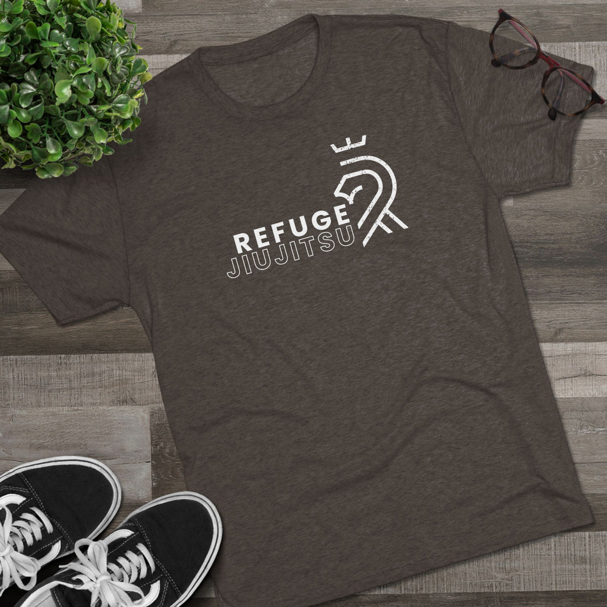 Refuge Jiu Jitsu Lion Logo Tri-Blend Tee - Dark