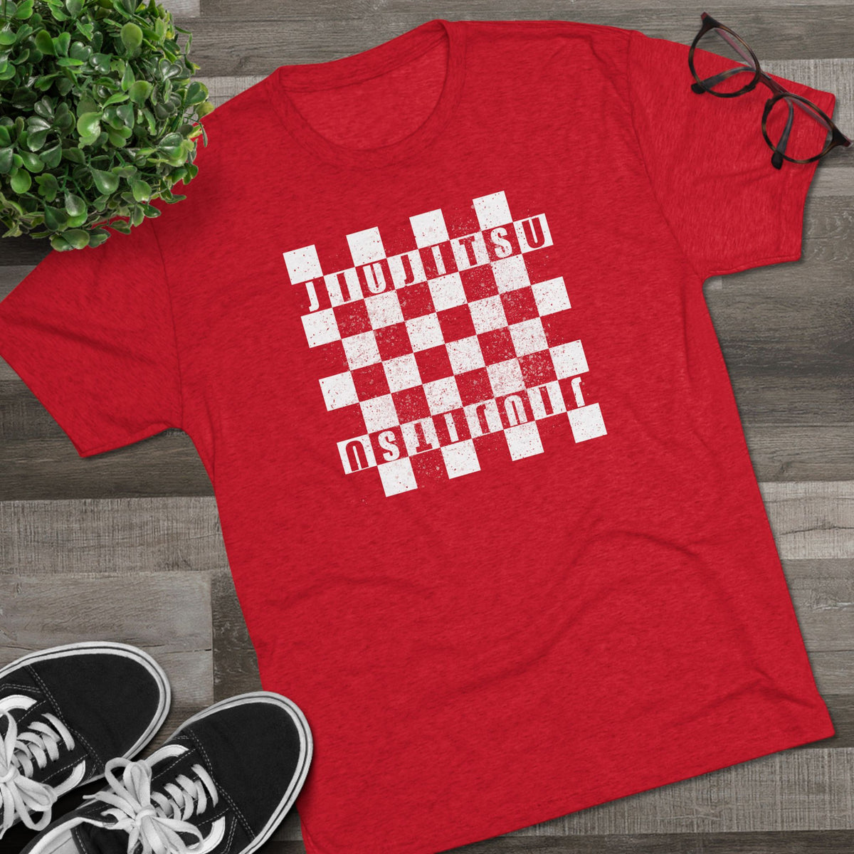 Jiu Jitsu Checkered Tri-Blend Tee - Dark