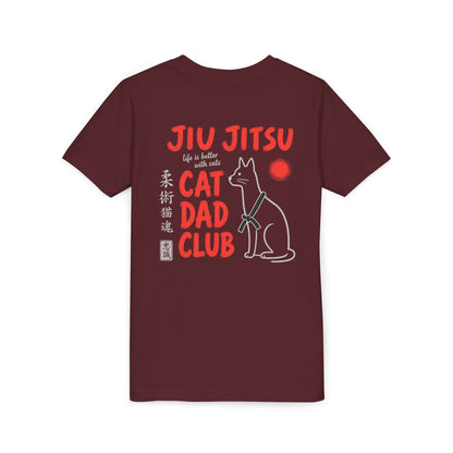 Jiu Jitsu Cat Dad Club Kids Tee - Dark