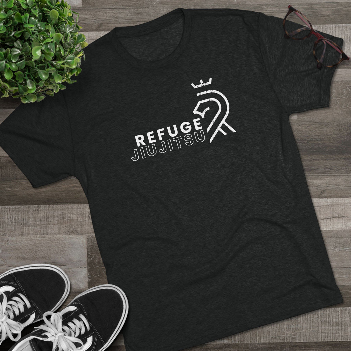 Refuge Jiu Jitsu Lion Logo Tri-Blend Tee - Dark