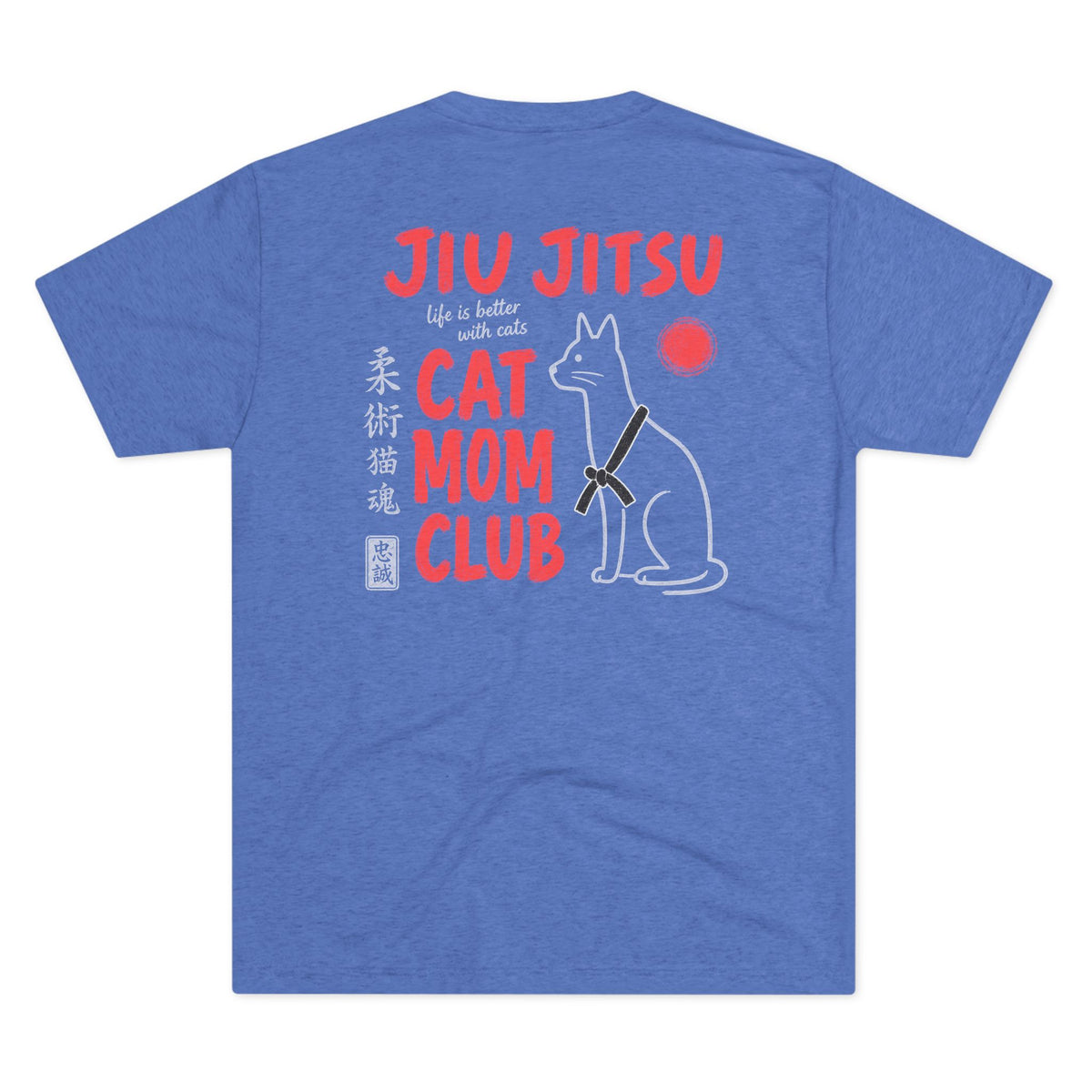 Jiu Jitsu Cat Mom Club Tri-Blend Tee - Dark