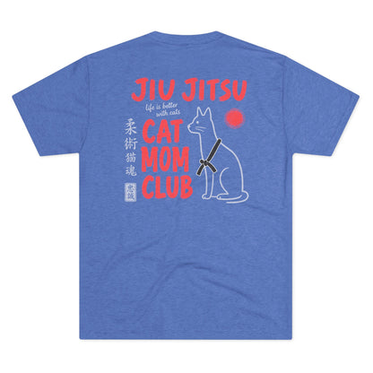 Jiu Jitsu Cat Mom Club Tri-Blend Tee - Dark