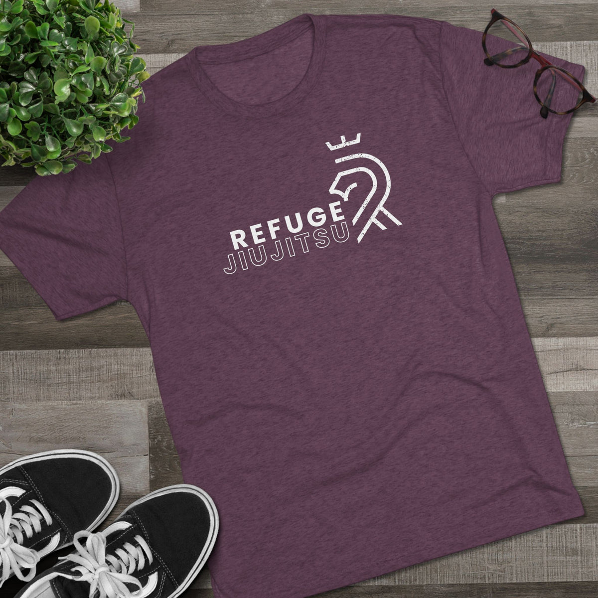 Refuge Jiu Jitsu Lion Logo Tri-Blend Tee - Dark