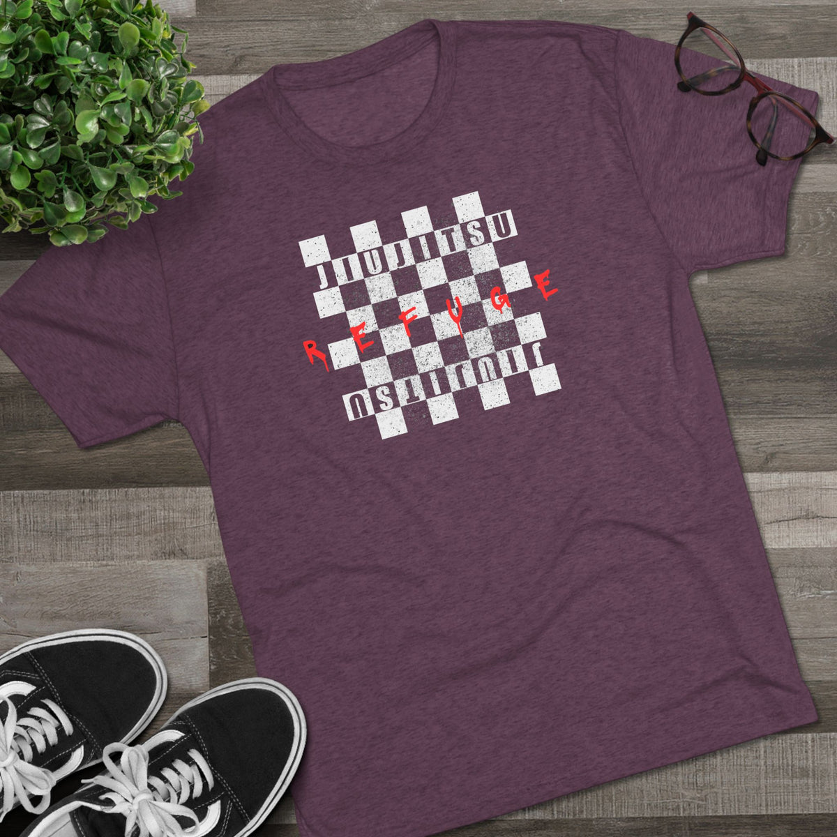 Refuge Checkered Tri-Blend Tee - Dark