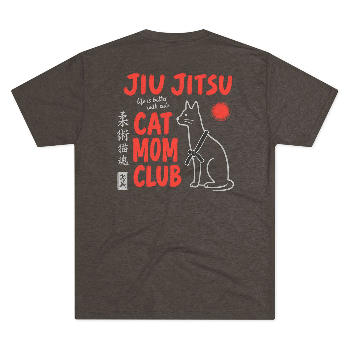 Jiu Jitsu Cat Mom Club Tri-Blend Tee - Dark