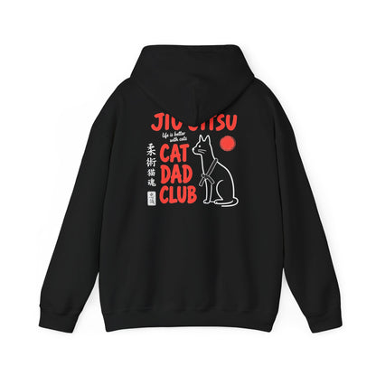 Jiu Jitsu Cat Dad Club Hoodie - Dark
