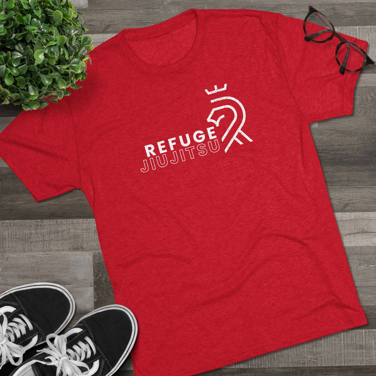 Refuge Jiu Jitsu Lion Logo Tri-Blend Tee - Dark