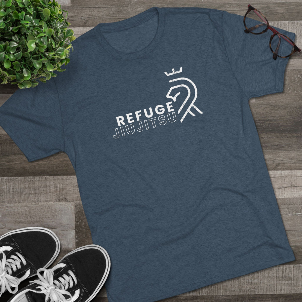 Refuge Jiu Jitsu Lion Logo Tri-Blend Tee - Dark