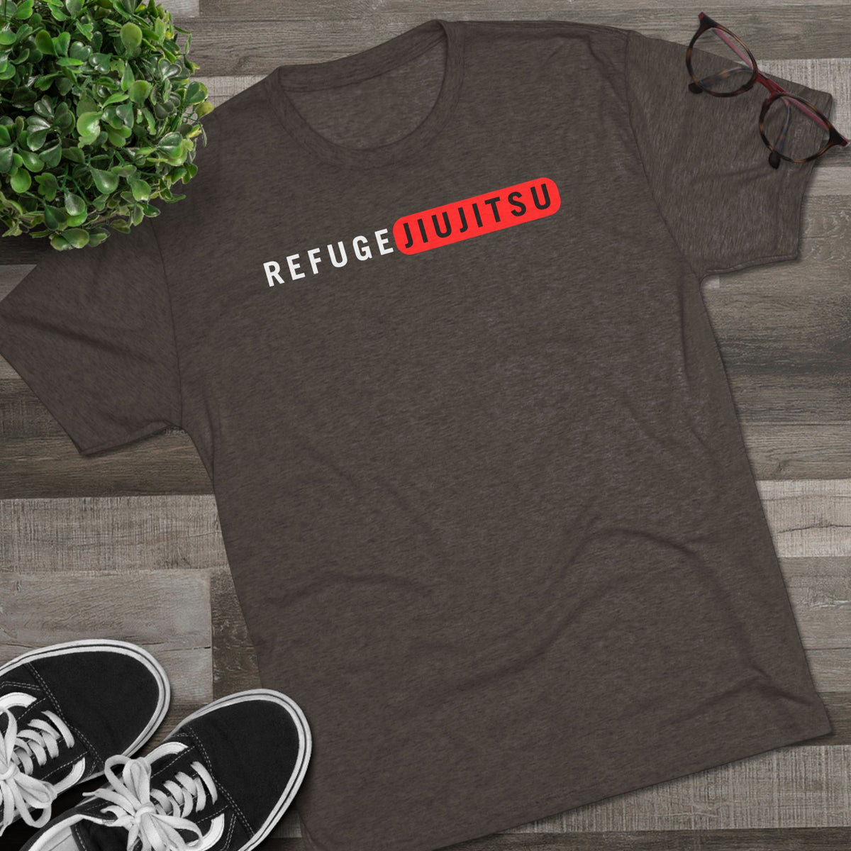 Refuge Jiu Jitsu Red Box Tri-Blend Tee - Dark