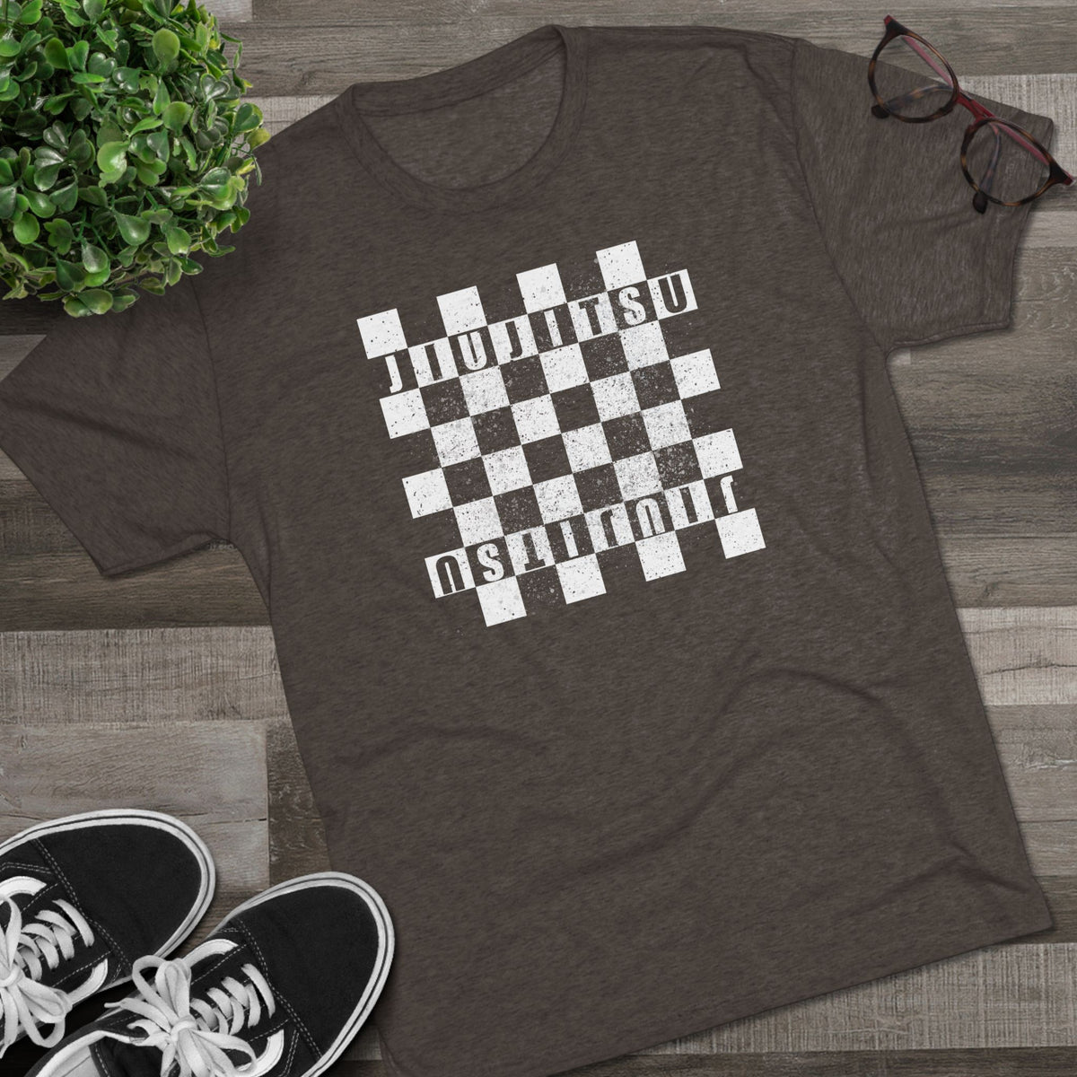 Jiu Jitsu Checkered Tri-Blend Tee - Dark