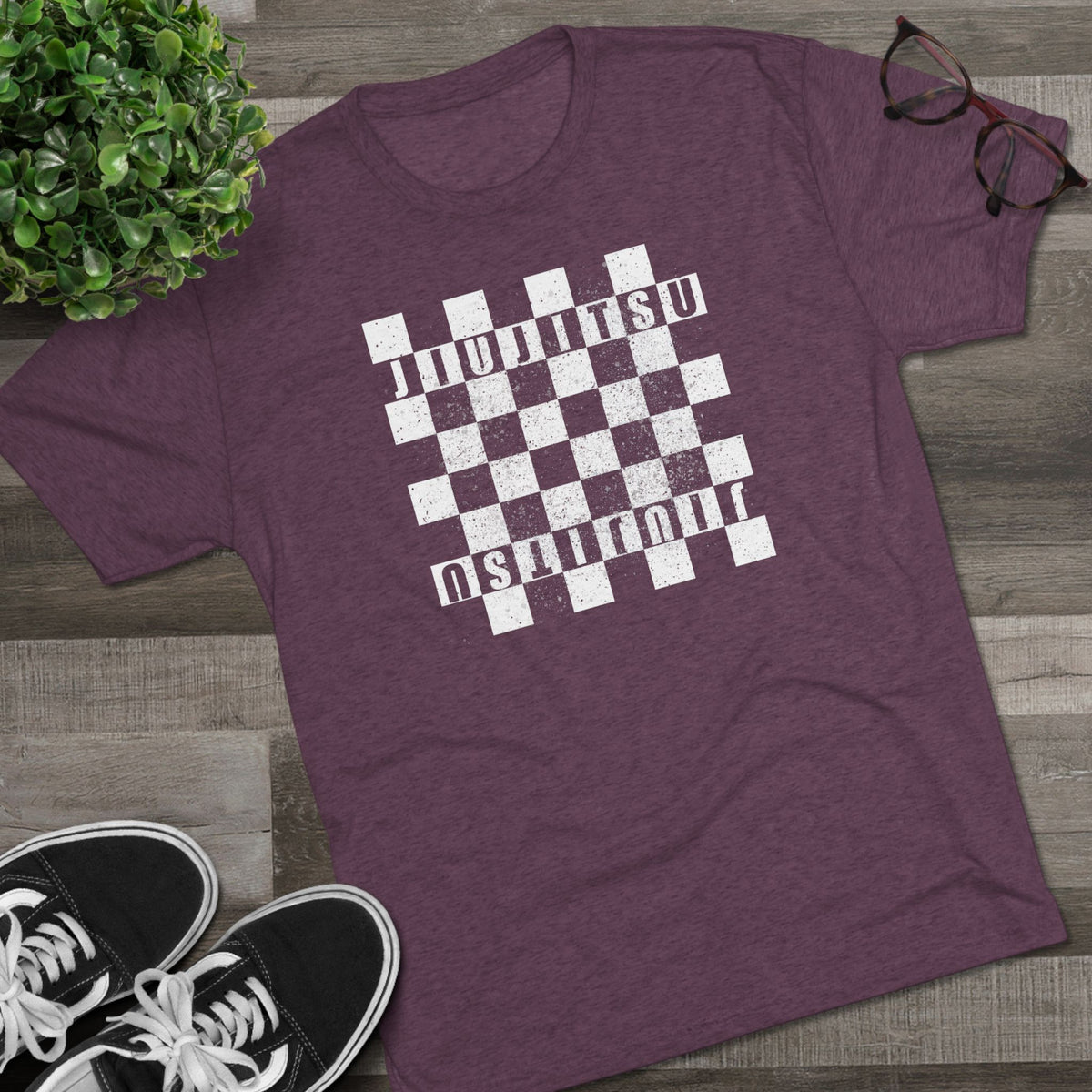Jiu Jitsu Checkered Tri-Blend Tee - Dark