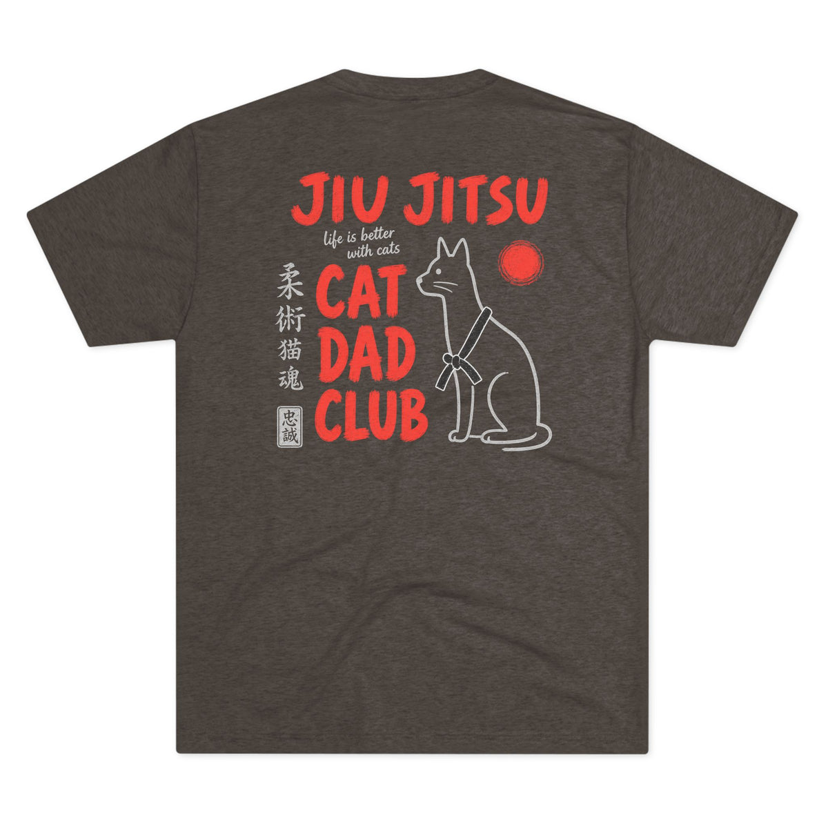 Jiu Jitsu Cat Dad Club Tri-Blend Tee - Dark