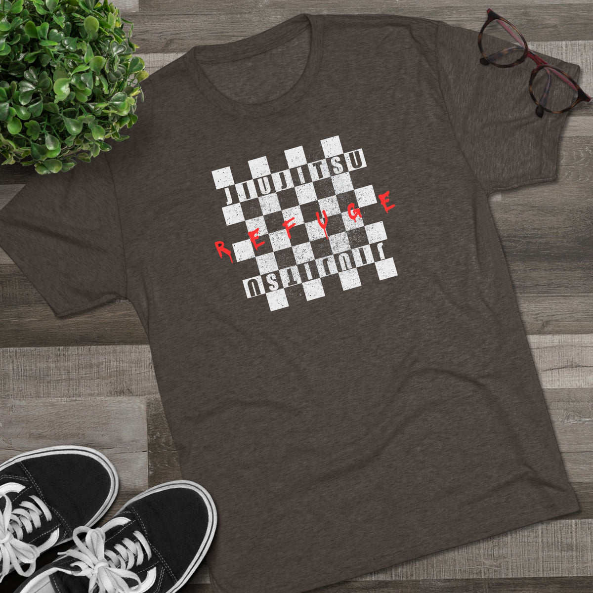 Refuge Checkered Tri-Blend Tee - Dark